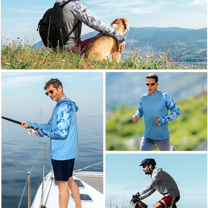 Chemises de pêche personnalisées imprimées pour hommes avec capuche manches longues tissu respirant conception OEM pour les vêtements d'équipe et les événements en plein air - Product Image 5