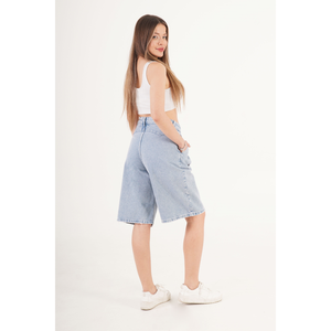 Shorts de Mezclilla de Cintura Alta para Mujer LUSTRIN, Shorts de Jean Azules de Algodón al por Mayor para Verano, Estilo Moderno y Cómodo - Product Image 4