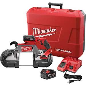 Kit de scie à ruban M18 Fuel Deep Cut avec 2 batteries, alimentation électrique/à batterie/manuelle pour la coupe du métal, des carreaux et du bois, qualité industrielle pour le bricolage - Product Image 1