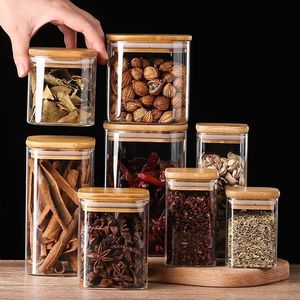 Wholesale Glass Kitchen Storage Square Food Storage Multifunctional Jar Sealed Food Grade Glass Storage Container With Lid