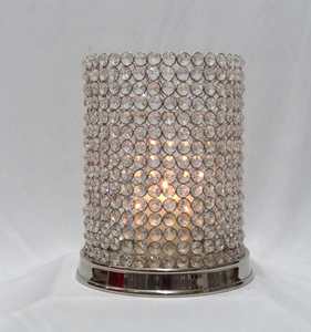 Bougeoir perlé en cristal pour centres de table Pilier en or/nickel Métal Luxe 5 Taille 50 Or Argent Plaqué Style Européen - Product Image 3