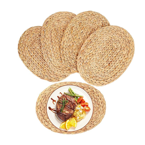 Napperons en jacinthe ovale napperon tissé en jacinthe d'eau tressée naturelle support de chargeur tissé écologique-pour assiettes cadeaux - Product Image 1