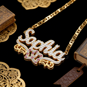 <span class=keywords><strong>Collana</strong></span> Personalizzata con <span class=keywords><strong>Nome</strong></span> 2026, Placcata in Oro 18K Bicolore, Gioiello 3D con <span class=keywords><strong>Nome</strong></span> Personalizzato - Product Image 2