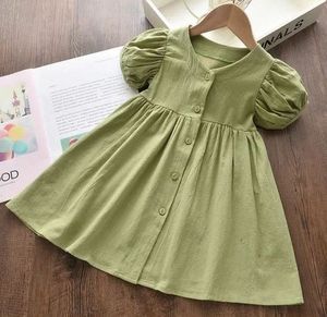 2024 élégant coton tissu bébé fille robe superbe belle conception imprimé Techniques avec volant court bébé vêtements - Product Image 1