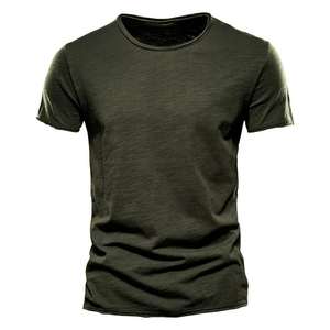 2025 tout nouveau t-shirt pour hommes t-shirt à manches courtes en coton de couleur pure - Product Image 5