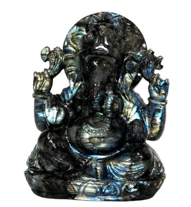 Fabriqué à la main Ganesha Statue Sculpture Guérison Cristal Gemme Figurine Style Religieux Pierre De Guérison Fabriqué en Inde - Product Image 1