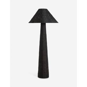Lampadaire en rotin tressé écologique fait main, finition noire, éclairage naturel, idéal pour les projets de vente en gros - Product Image 5