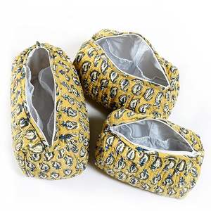 Green Paisley Eco-Friendly Cotton 3-Piece Set Block Printed Quilted Travel Case <b>Large</b> Vintage Waterproof Cosmetic <b>Bags</b> Makeup - Product Image 3