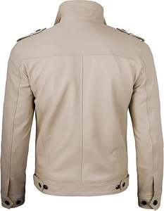 Veste en cuir de motard pour hommes à la mode de style luxe la plus vendue veste de moto originale en cuir de vachette et respirante pour hommes - Product Image 2