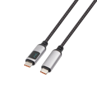 Cable de carga rápida USB C a USB C PD de 240W con pantalla LED, marcador electrónico, viene con Cable tipo C trenzado de nailon de alta durabilidad para