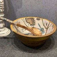 Bol de service en bois de manguier moderne, artisanal, écologique et personnalisable – Qualité supérieure, usage polyvalent pour desserts et soupes