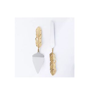 Superior Quality Stainless Steel <b>Cake</b> Cutlery Sets with Leaf Brass Handle <b>for</b> Restaurant Antique Flatware <b>Cake</b> Server <b>for</b> <b>Sale</b> - Product Image 2