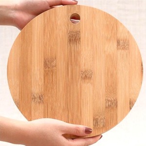 Tabla de cortar de bambú natural de forma redonda única precio de fábrica al por mayor para decoración de cocina - Product Image 6