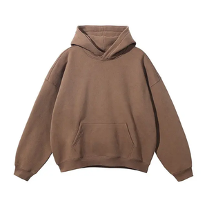 Sweat-shirts à col rond en coton de haute qualité, logo personnalisé uni surdimensionné, brodé, lourd et lavé par le fabricant - Product Image 5