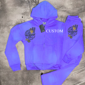 Survêtement unisexe de haute qualité en coton 100% lavé à l'acide, impression DTG de logo de mode streetwear personnalisée - Product Image 2