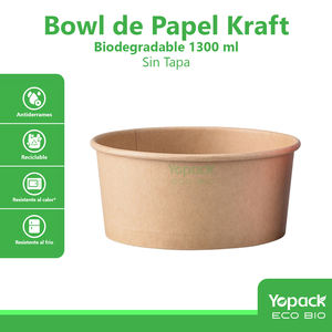 Ensaladera calibro biodegradabile 165 de 1300 ml, ideale para porciones grandes, paquete de 600 unidades, Envios desde Mexico - Product Image 2