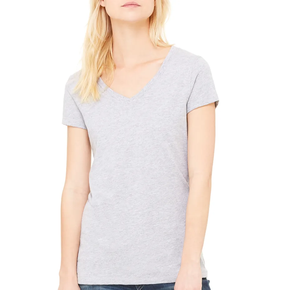 T-Shirt Bella in Jersey con scollo a V-3005 maglietta da donna a forma classica in Jersey di cotone a maniche corte con scollo a V