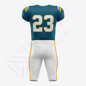 Conjunto de Uniforme de Fútbol Americano Sublimado Personalizado, Jersey Transpirable, Pantalones Cortos, Kit Completo Estampado, Uniforme Atlético de Alto Rendimiento - Product Image 2