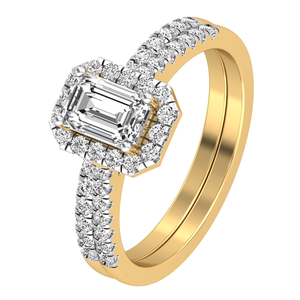 Anillo de boda de oro sólido de 18 quilates para mujer, 1,66 Cts VS Clarity EF Color Lab Grown Diamond Radiant Cut IGI Certified Engagement - Product Image 1