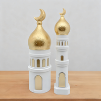 Ornements de tour de mosquée en résine faits à la main, décoration culturelle islamique, collection pour la maison, le bureau, décoration et exposition pour le Ramadan