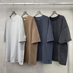 T-shirt surdimensionné délavé à l'acide, style streetwear, 100 % coton, 275 g/m², écologique, avec logo personnalisé, effet vieilli, pour un look vintage - Product Image 1