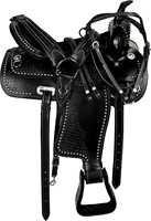 Silla de Montar Premium Ligera para Caballos Ingleses y Vaqueros, Diseño para Carreras de Barriles, Duradera, de Cuero Sintético y SWAT, Confort ProMax