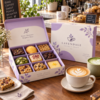 Boîte cadeau chocolat AT PACK personnalisée à 9 compartiments, boîte d'emballage pour desserts en carton alimentaire avec insert pour boulangerie, café