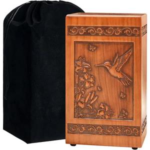 High Quality European Style Wooden Cremation Urns Unique Design Customized Size Funeral Supplies for Adults - Product Image 2