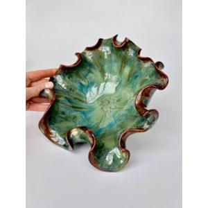 Transparent resin bowl with floral inclusions suitable for modern dining table setup and elegant interior <b>aesthetic</b> - Product Image 2