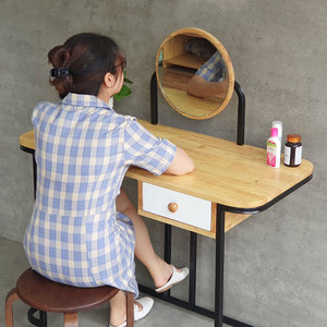 Modern European Princess Dressing Table and Chair Combo CBTD003 Solid Wood and Iron <b>Foldable</b> for Bedroom and Living Room Use - Product Image 4