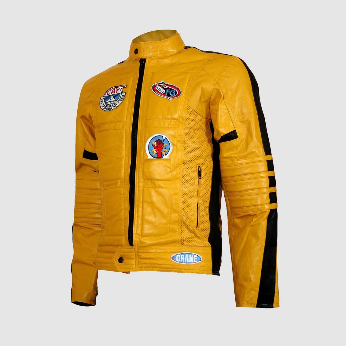 Heren Casual Opstaande Kraag Met Rits Met Lange Mouwen En Gemengde Kleuren Jacques Coro Moto Stijlvol Kill Bill Jasje Voor Heren