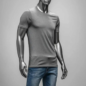 T-shirt surdimensionné en coton épais avec logo imprimé personnalisé en vrac pour hommes de grande taille - Product Image 3