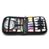 Kit d'accessoires de couture sac fournitures professionnelles fil à coudre couture maison avec fermeture éclair sac en PU