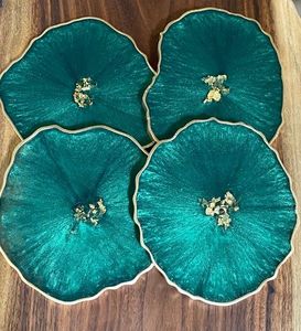 Juego de Posavasos de Resina Hechos a Mano con 5 mm de Grosor, Resistentes al Calor, Acabado Artístico Brillante y Duradero para Decoración de Mesa de Comedor Moderna - Product Image 6