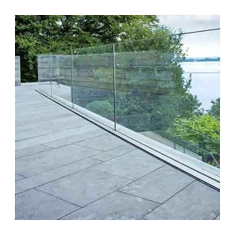 Glass Balustrade Railings Hardware Aluminum U Channel Base Shoe Fixing On The Floor Top Mount Top Mount L Fascia Mount