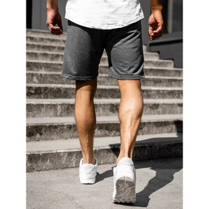 <b>Mens</b> casual <b>fleece</b> <b>shorts</b> with soft cotton blend fabric and elastic waistband comfortable for home or street wear - Product Image 2