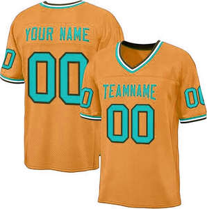 Maillot de football américain personnalisé haute performance, durable, respirant, impression par décharge, manches courtes, nouveau design pour hommes - Product Image 1