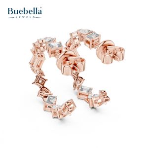 Pendiente de Plata de Ley 925 personalizado para mujer, medio Bali con pera y Diamante Esmeralda para regalo - Product Image 3