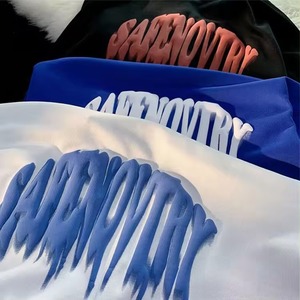 Camiseta de punto de algodón 100% de alta calidad para hombre, Camiseta con cuello redondo personalizable con su propio diseño de logotipo, camiseta estampada acolchada de 220 gramos - Product Image 6