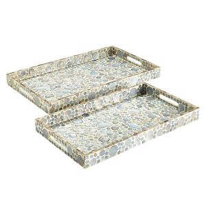 Vente en gros Plateau de service rectangulaire en nacre Plateau à capes Plateau à coquillages Plateau décoratif pour petit déjeuner Fabriqué au Vietnam Style de luxe - Product Image 1