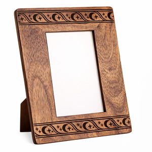 NEW ARRIVAL Wooden <b>Photo</b> <b>Frame</b> with Geometric Laser Engraving Perfect for Modern Home Decor and Displaying Memories - Product Image 2