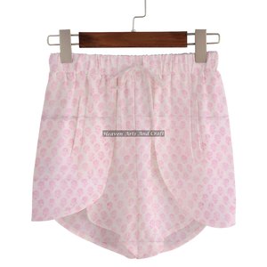 Wholesale Women Summer Casual Cotton Low Rise Multicolor Hand Block Print Wrap Shorts Summer Block Print Women's Summer Shorts - Product Image 6