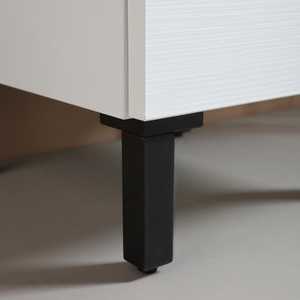 Ravenna White Bathroom Semi-Column Cabinet Organizer with Doors and <b>Drawer</b> - Product Image 5