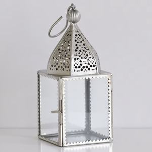 2025 Hot Selling Moroccan Designer <b>Silver</b> Rim Plain Glass <b>Lantern</b> for Tabletop and Hanging Decorations - Product Image 6
