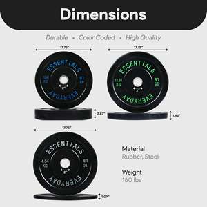 Set di Piastre da Competizione BalanceFrom da 20 kg (160 libbre) per Allenamento di Forza e Fitness, in Acciaio e Ghisa, con Logo Personalizzabile - Product Image 2