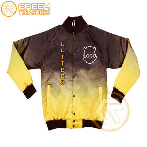 Iota personalizado | Chaqueta universitaria bordada de satén sublimado Phi Fraternidad Transpirable Ropa griega Theta Chaquetas para hombre - Product Image 3