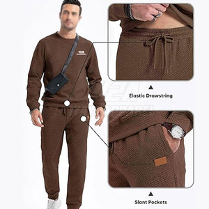 Conjunto Deportivo de Dos Piezas para Hombre, Mezcla de Algodón, Atuendo Cómodo para Gimnasio, Fitness, Uso Diario Informal - Product Image 5