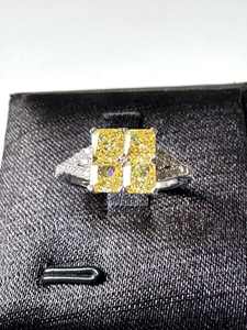 Bague de fiançailles en argent 925 avec diamant moissanite jaune taille radiant original pour femmes, cadeau de charme pour les amoureux pour les fêtes - Product Image 5