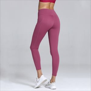 OEM high waist yoga wear fitness <b>leggings</b> set custom women breathable solid color yoga pants leggins with <b>pockets</b> - Product Image 1