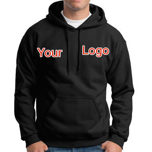 Sudaderas unisex de algodón 100% para hombre con logotipo personalizado Sudadera con capucha de peso pesado diseño negro de gran tamaño ropa de calle capucha larga OEM - Product Image 1